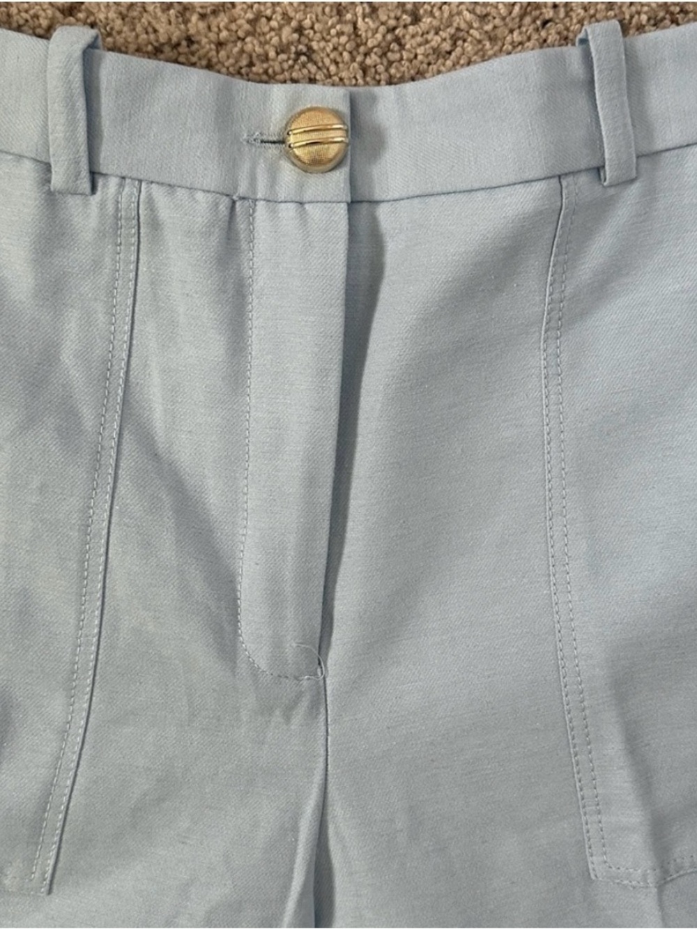 Zara Light Blue High-Rise with Gold Button